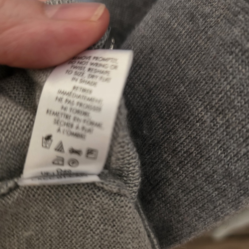 Calvin Klein Sweater Men's Size XL Gray Striped Wool Blend Long Sleeve V Neck - Picture 5 of 6